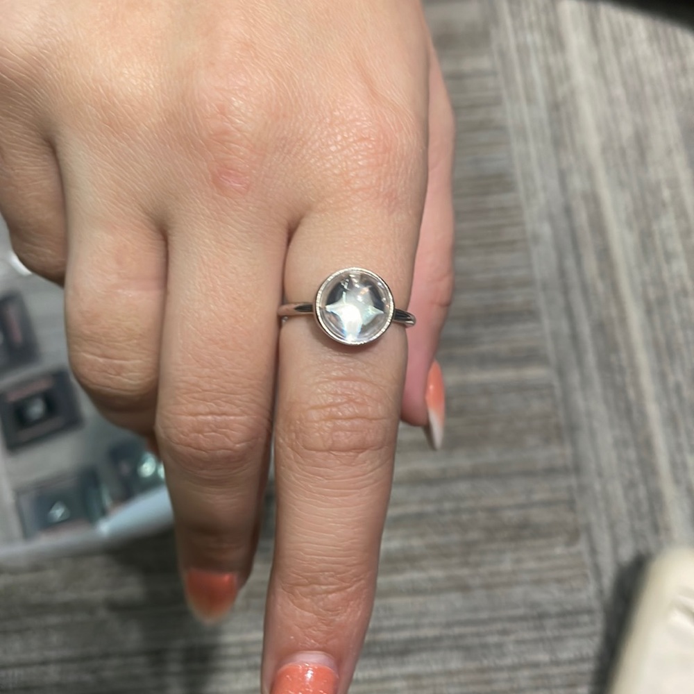 Pandora clear large stone ring